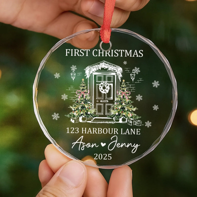 Personalized Glass Ornament – Housewarming Christmas Gift For New Homeowners, Family, Couple – Our New Home