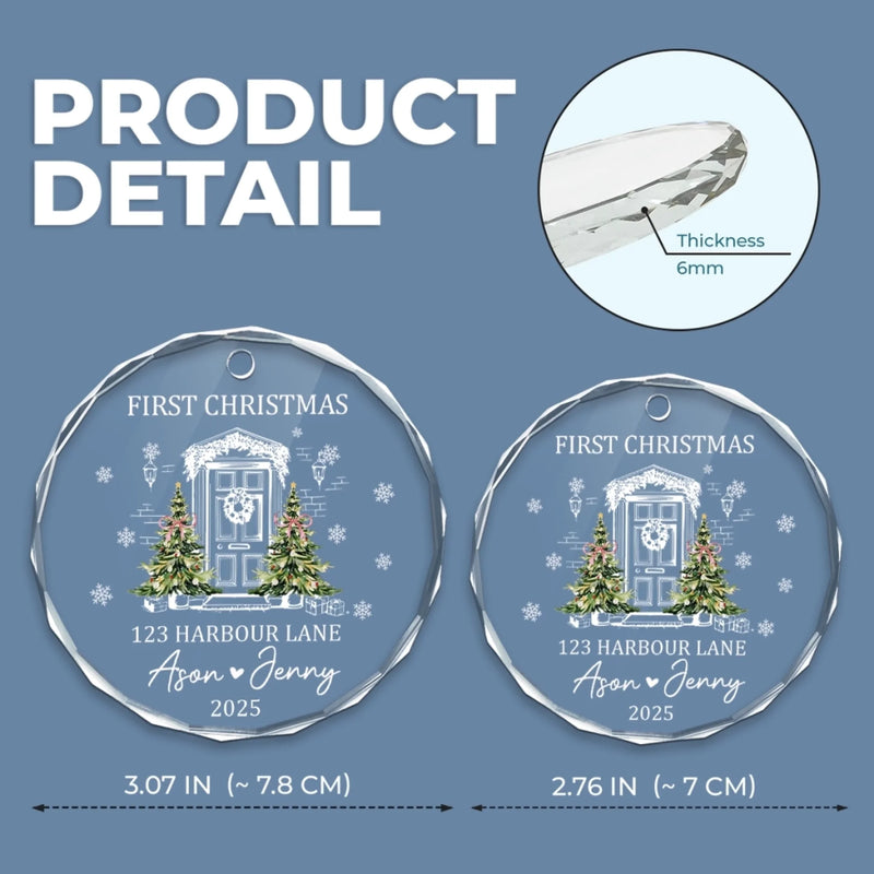 Personalized Glass Ornament – Housewarming Christmas Gift For New Homeowners, Family, Couple – Our New Home