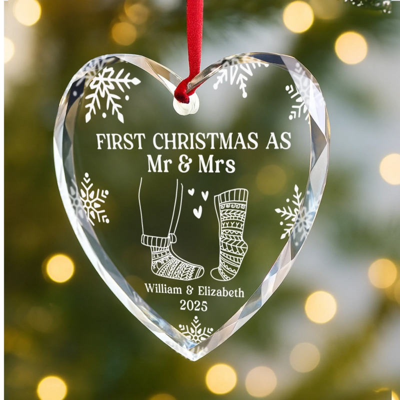 Personalized Glass Ornament – Christmas, Anniversary Gift For Couple – A Season Of Love