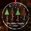 Personalized Glass Ornament – Christmas Gift For Family – Joy Around Our Tree