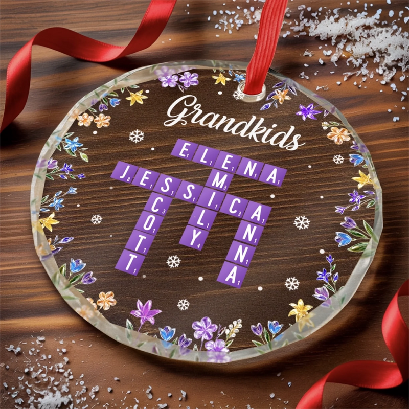 Personalized Glass Ornament – Christmas Gift For Family – Home Is Where Joy Grows