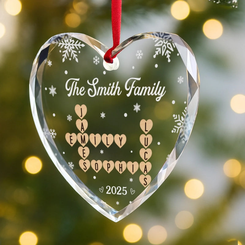 Personalized Glass Ornament – Christmas Gift For Family – Where Hearts Feel At Home