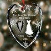 Personalized Glass Ornament – Christmas, Anniversary Gift For Couple – Started With A Yes, Now It’s Us