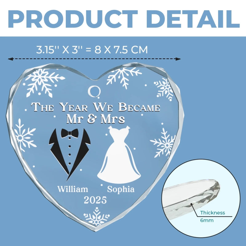 Personalized Glass Ornament – Christmas, Anniversary Gift For Couple – Started With A Yes, Now It’s Us