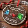 Personalized Glass Ornament – Christmas Gift For Brother, Sister – Miles Apart Hearts Aligned