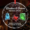 Personalized Glass Ornament – Christmas Gift For Brother, Sister – Miles Apart Hearts Aligned