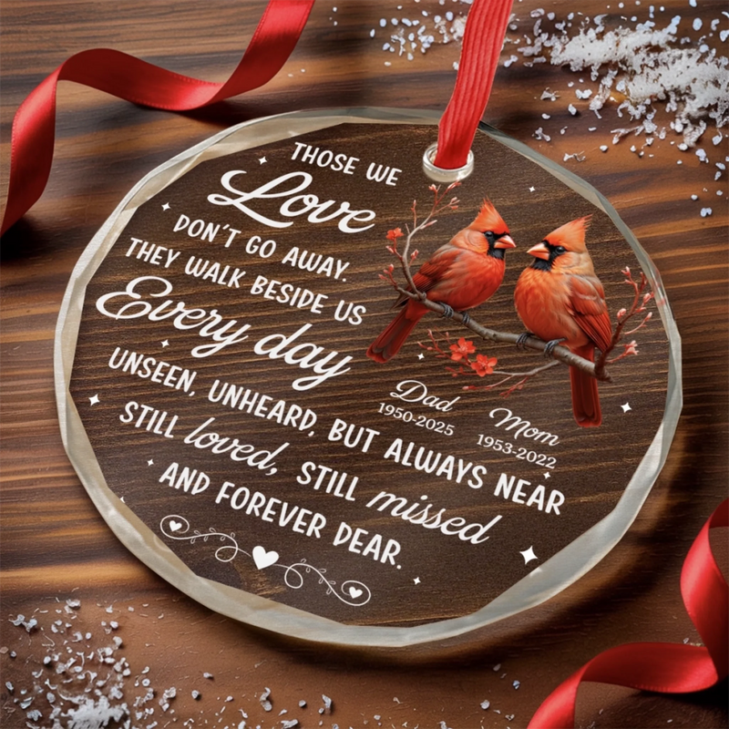 Personalized Glass Ornament – Sympathy Gift For Family – Heaven Is Not Far