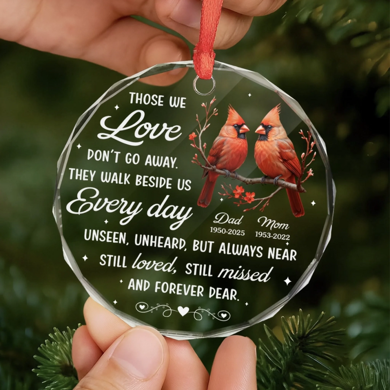 Personalized Glass Ornament – Sympathy Gift For Family – Heaven Is Not Far