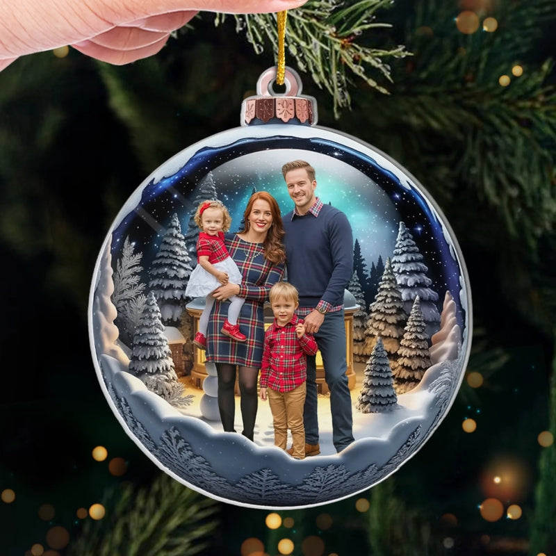Personalized Photo Acrylic Ornament – Christmas Gift For Family – Memories That Sparkle Forever