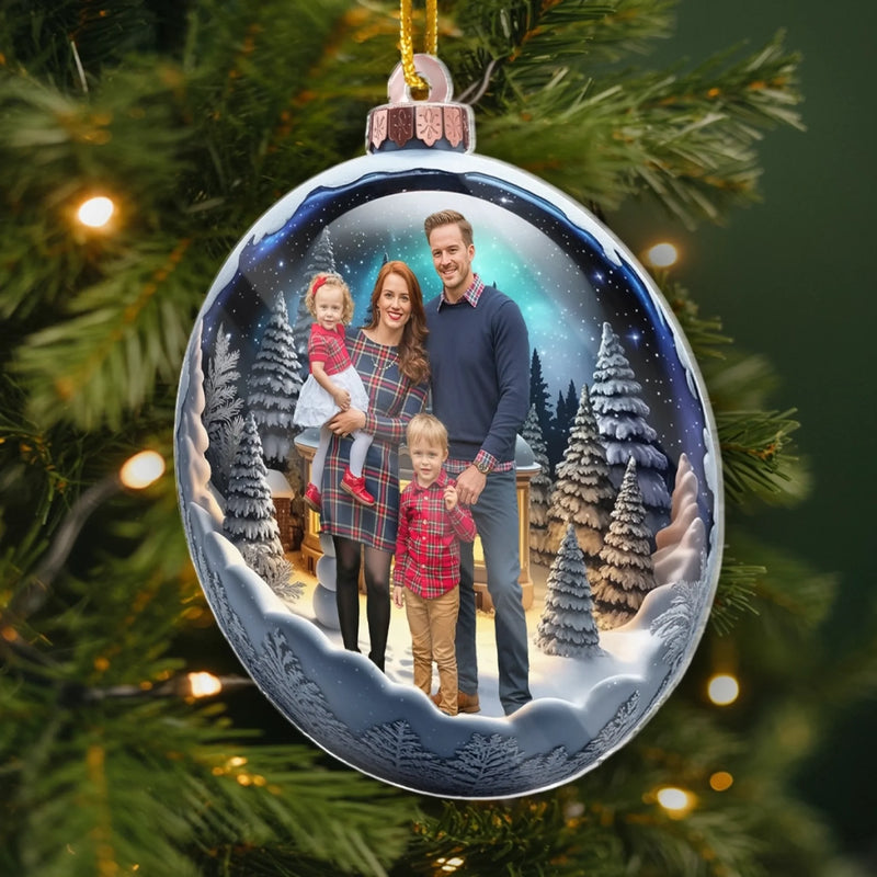 Personalized Photo Acrylic Ornament – Christmas Gift For Family – Memories That Sparkle Forever