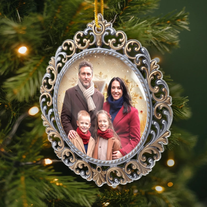 Personalized Photo Acrylic Ornament – Christmas Gift For Family – Where Love Begins And Never Ends