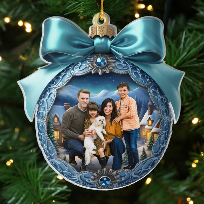 Personalized Photo Acrylic Ornament – Christmas Gift For Family – Family Love Makes Spirits Bright