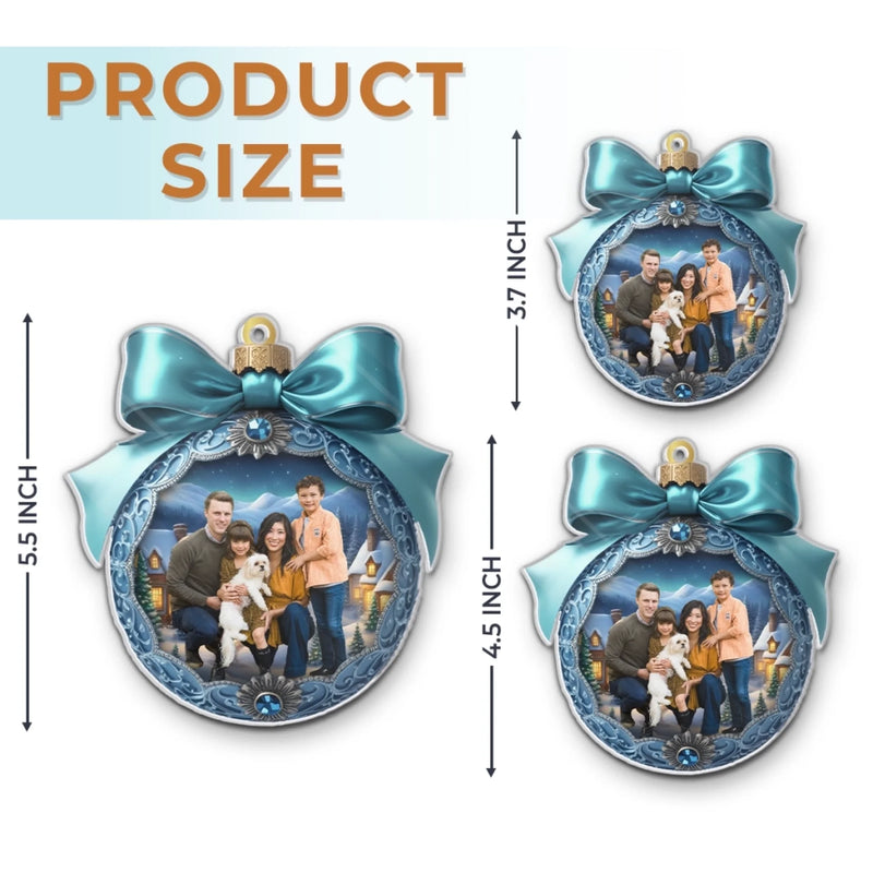 Personalized Photo Acrylic Ornament – Christmas Gift For Family – Family Love Makes Spirits Bright