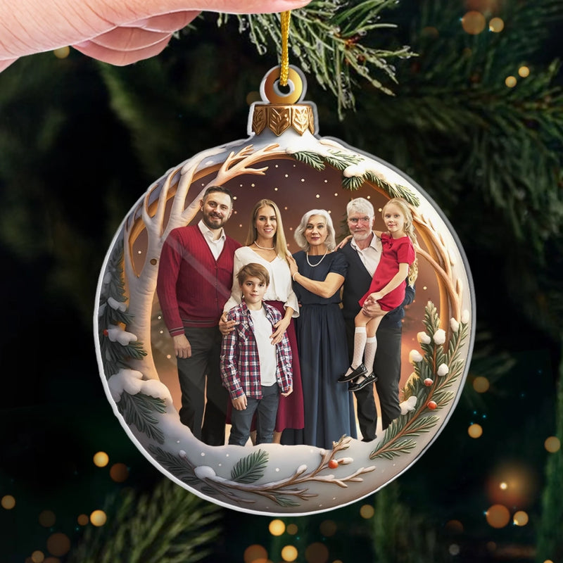 Personalized Photo Acrylic Ornament – Christmas Gift For Family – Family Makes Christmas Magical