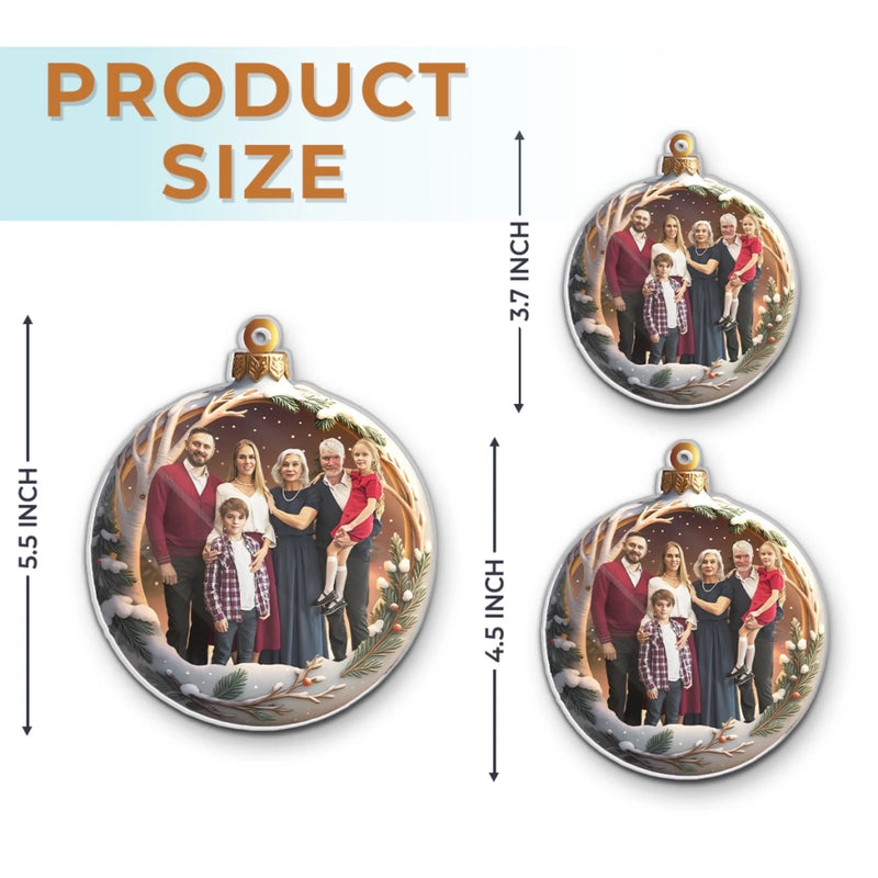 Personalized Photo Acrylic Ornament – Christmas Gift For Family – Family Makes Christmas Magical