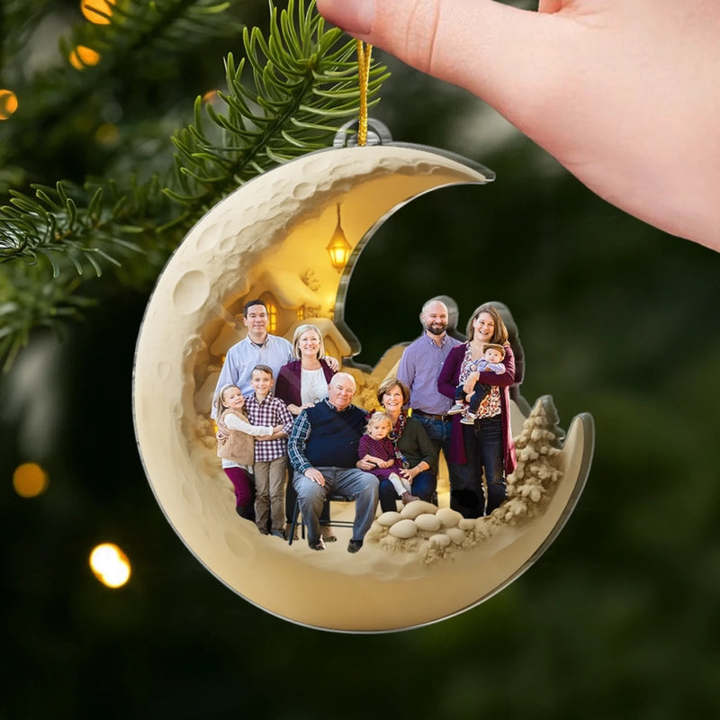 Personalized Photo Acrylic Ornament – Christmas Gift For Family – Love You To The Moon