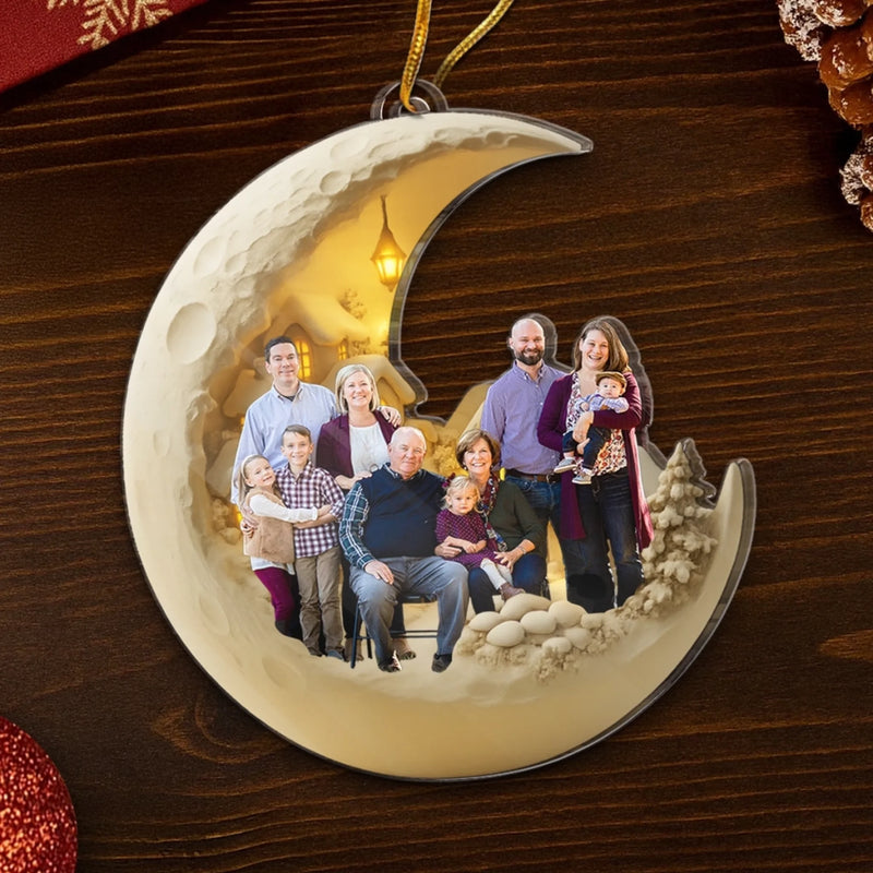 Personalized Photo Acrylic Ornament – Christmas Gift For Family – Love You To The Moon