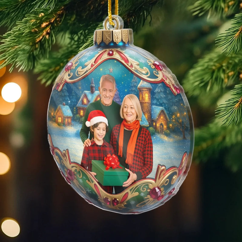 Personalized Photo Acrylic Ornament – Christmas Gift For Family – Together Is Our Tradition