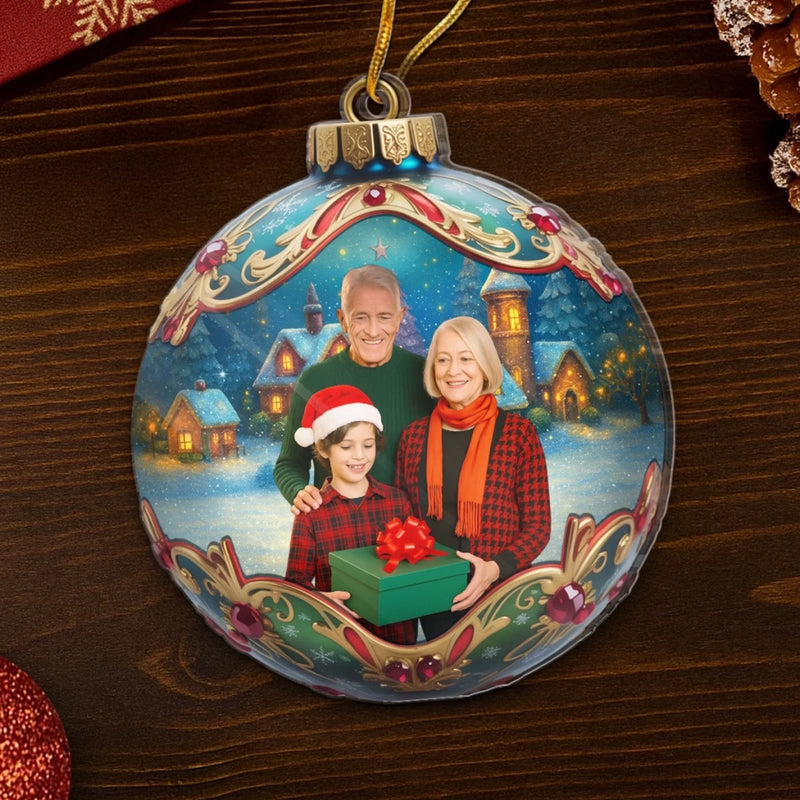 Personalized Photo Acrylic Ornament – Christmas Gift For Family – Together Is Our Tradition