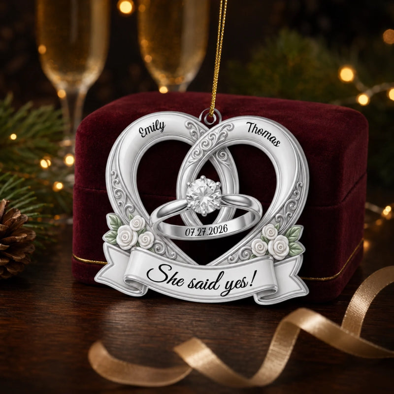 Personalized Acrylic Ornament – Christmas, Anniversary Gift For Couple – Our Forever Begins