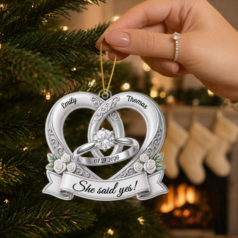 Personalized Acrylic Ornament – Christmas, Anniversary Gift For Couple – Our Forever Begins