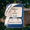 Personalized Acrylic Ornament – Christmas, Anniversary Gift For Couple – He Asked, She Said Yes