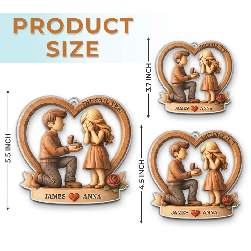 Personalized Acrylic Ornament – Christmas, Anniversary Gift For Couple – Forever Starts Here
