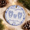 Personalized Ceramic Ornament - Christmas Gift For Family, Mom, Dad - Love Wrapped In Christmas Joy