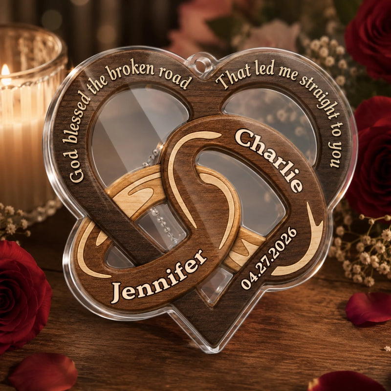Personalized Acrylic Car Ornament – Anniversary Gift For Couple - Our Perfect Detour