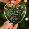 Personalized Glass Ornament – Christmas, Anniversary Gift For Couple, Newlyweds – The First Of Many