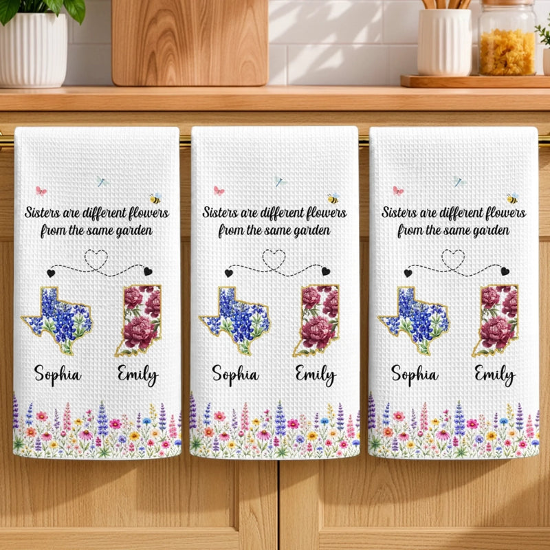 Personalized Kitchen Towel – Gift For Sister, Bestie, Best Friend – Seasoned With Love