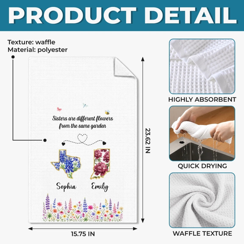 Personalized Kitchen Towel – Gift For Sister, Bestie, Best Friend – Seasoned With Love
