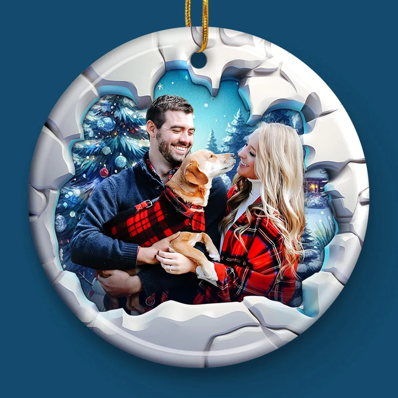 Personalized Photo Ceramic Ornament - Christmas, Anniversary Gift For Couple, Pet Lovers - Together Is The Best Gift Of All