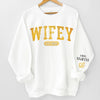 Personalized Sweatshirt With Design On Sleeve - Anniversary Gift For Couple, Newlyweds - Heart To Heart