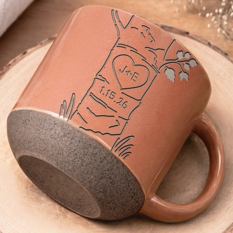 Personalized Pottery Mug - Anniversary Gift For Couple - Love Grows Here
