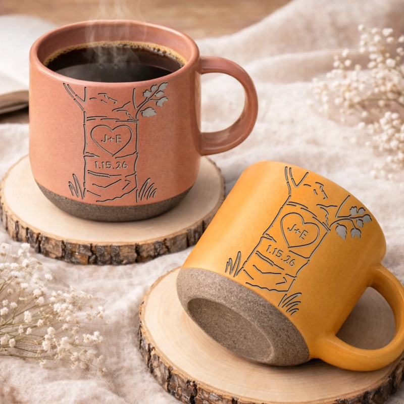 Personalized Pottery Mug - Anniversary Gift For Couple - Love Grows Here