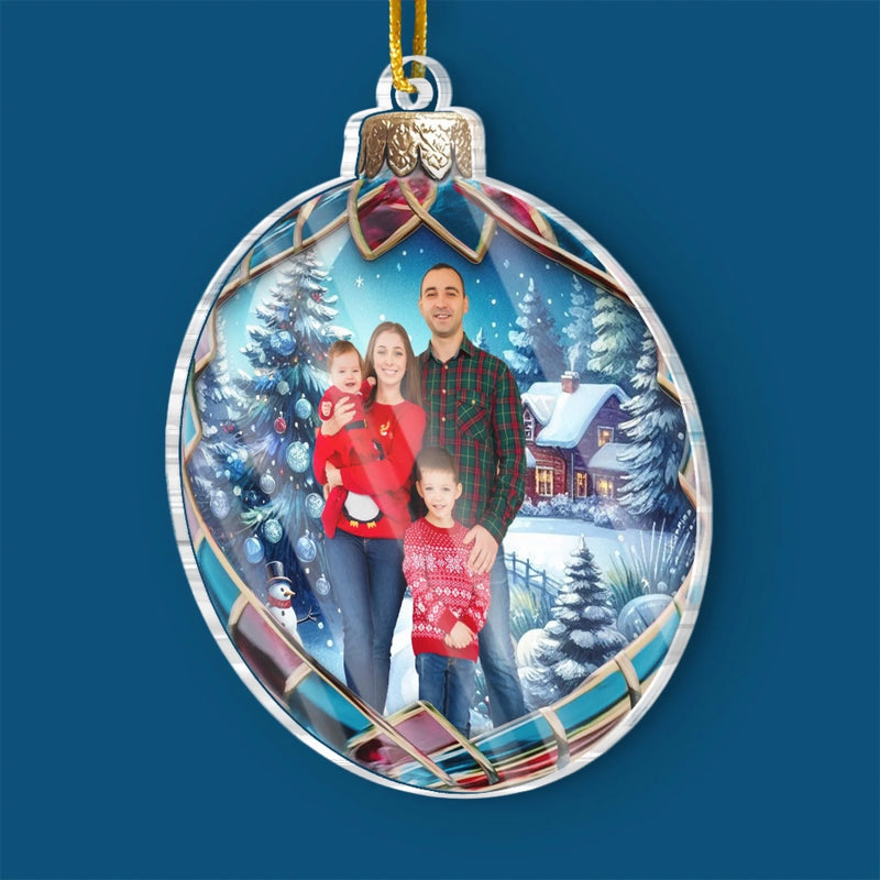 Personalized Photo Acrylic Ornament – Christmas Gift For Family – Love Begins at Home