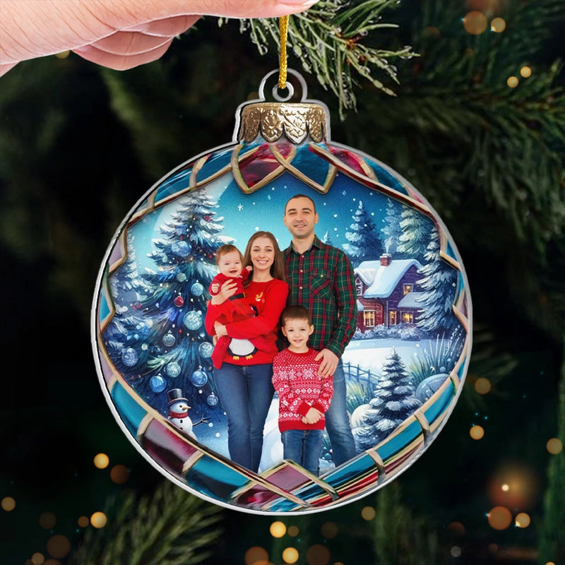 Personalized Photo Acrylic Ornament – Christmas Gift For Family – Love Begins at Home