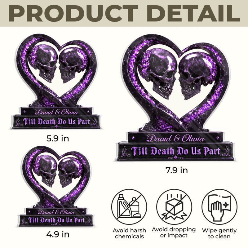 Personalized Acrylic Plaque – Halloween, Anniversary Gift For Couple – Till Death Do Us Part