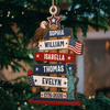 Personalized Wooden Ornament – America 250th Anniversary, Christmas Gift For Family – Standing Tall In Freedom And Love