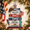 Personalized Wooden Ornament – America 250th Anniversary, Christmas Gift For Family – Standing Tall In Freedom And Love