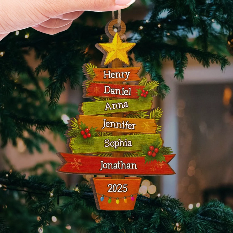 Personalized Wood Ornament – Christmas Gift For Family – Spelling Love, Letter By Letter