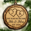 Personalized Wood Ornament – Christmas, Anniversary Gift For Couple – Mr And Mrs Forevermore