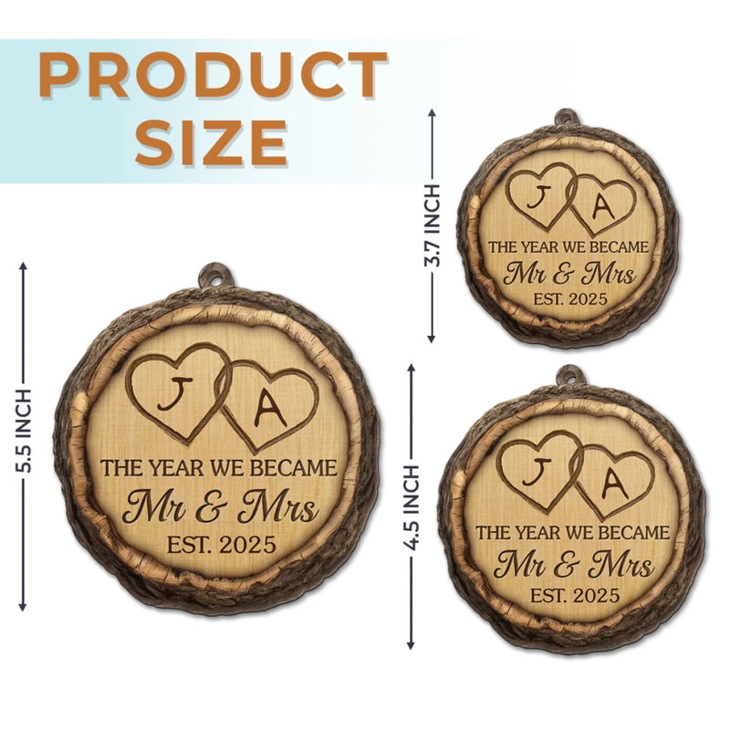 Personalized Wood Ornament – Christmas, Anniversary Gift For Couple – Mr And Mrs Forevermore