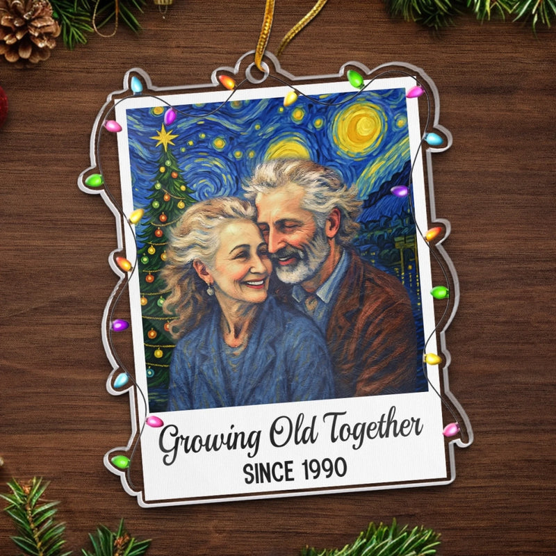 Personalized Photo Acrylic Ornament – Christmas,  Anniversary Gift Couple – Love, Our Best Adventure
