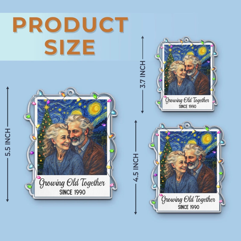 Personalized Photo Acrylic Ornament – Christmas,  Anniversary Gift Couple – Love, Our Best Adventure