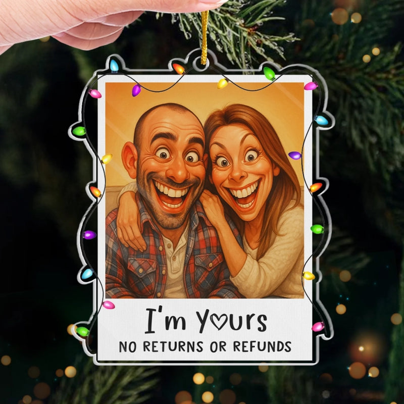 Personalized Photo Acrylic Ornament – Christmas,  Anniversary Gift Couple – Our Christmas Clause