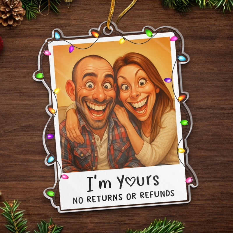 Personalized Photo Acrylic Ornament – Christmas,  Anniversary Gift Couple – Our Christmas Clause