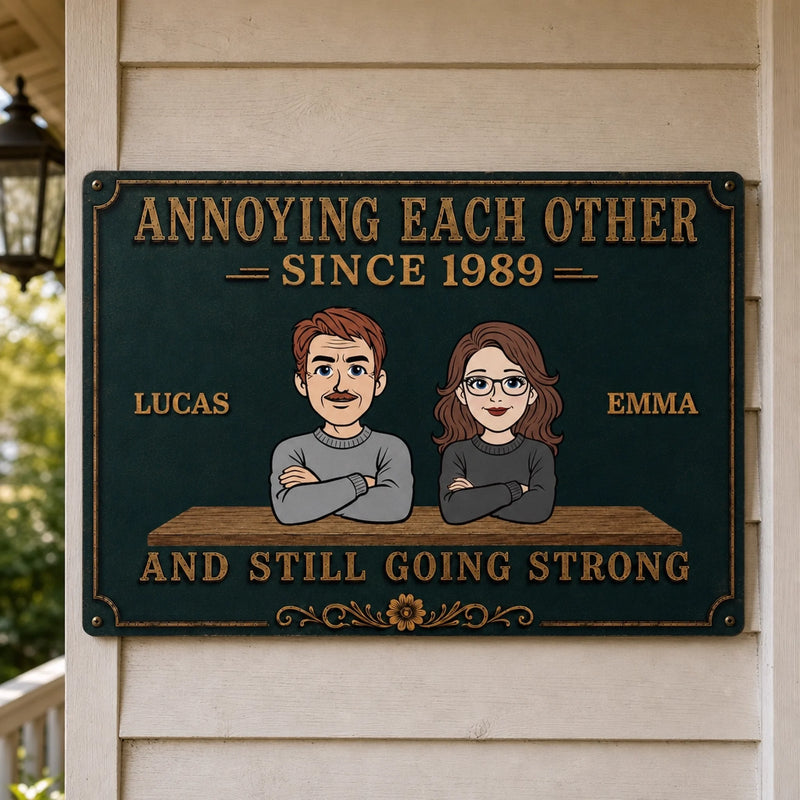 Personalized Home Decor Metal Sign - Anniversary Gift For Couple - Us Against Ordinary
