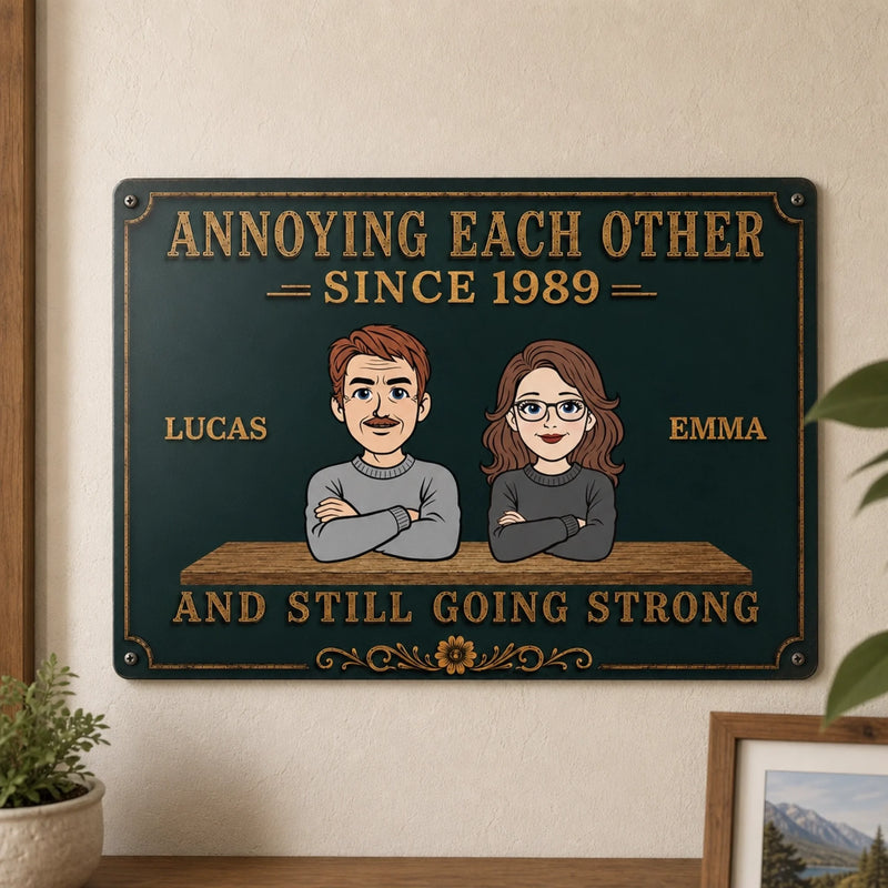 Personalized Home Decor Metal Sign - Anniversary Gift For Couple - Us Against Ordinary